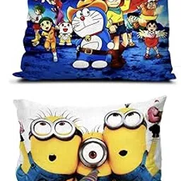 FASSCETE Velvet Kids Cartoon Printed Pillow/Cushion Pack of -2 Multicolor-picture-30
