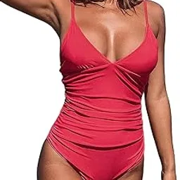 cupshe Women's One Piece Swimsuit Tummy Control V Neck Bathing Suits-picture-21