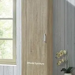 illfordd furniture Engineered Wood Premium Single Door Wardrobe Without Mirror (Light Brown)-picture-13