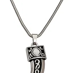 m men style Gothic Punk Style Vintage Silver Colour Dragon's Claw Nail Locket With Chain Silver Stainless Steel Animal Pendant Necklace Chain For Men And Women SujalPn2022265-picture-18