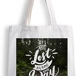 ashvah Canvas Tote Bags for Women, College Bag for Girls, Tote Bag for Shopping, Travel & Beach Bags for Women - Get Lost - D No - 056-picture-28