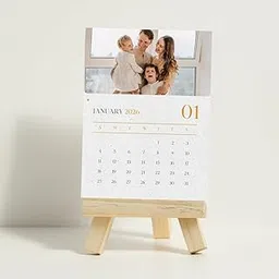 Half Engineer Customized Image 2026 Desk Calendar | Pine Wood Easel For Desk Or Home, Office|Gift For Brother Sister Colleague Son Daughter Husband Wife Boyfriend Girlfriend New Year Gifts-image-0