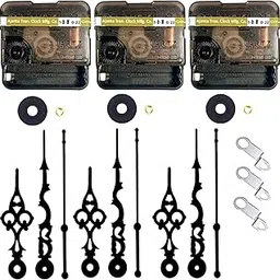 Combo of 3 Ajanta Mfg. Battery Operated Plastic Ticking Wall Clock Movement Machine with Hands (Made in India 100%) (Black 1)-image-87