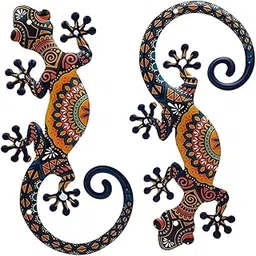 TRENDIVIBE 2Pcs Gecko Wall Decor Home Decor Artwork Fence Porch Corridor Gecko Wall Art-picture-28
