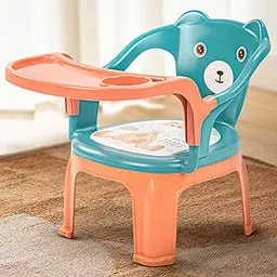 Baybee Plastic Baby Chair for Kids Study Table Chair with Cushion Seat & High Backrest | Booster Seat for Baby | Home School Kids Chair for Toddlers 1 to 3 Years Boy Girl (Booster Seat, Green)-image-28
