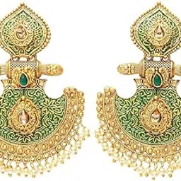 panash Trendy Stylish Alloy Metal Traditional Gold Plated Drop Earrings for Women and Girl-picture-23