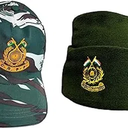 CRPF Woolen Topa with crpf Printed Cap Green-picture-23