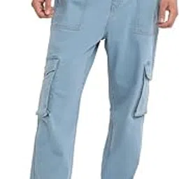 campus sutra Men's Regular Fit Mid Rise Denim Jeans for Everyday Wear | Light-Wash | Button Closure | Denim Jeans Crafted with Comfort Fit for Everyday Wear-picture-10