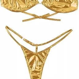 daddy come Women's Metallic Strapless Bikini Set - Elegant 2-Piece Swimwear for Beach & Pool-picture-24