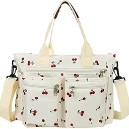 palay Tote Bag for Woman Cherry Everyday Work Tote Large Canvas Bags with Multiple Pockets for Travel Daily Use-picture-38