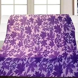Visnik Leaf Print Woollen Quilt(Razai)/Blanket Cover(Single Bed) Purple-picture-24