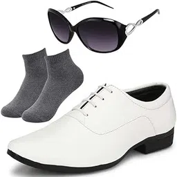 Prefered Looks l Men White Lace Formal Shoes with Dark Gray Socks & Women Cheri/10-image-73