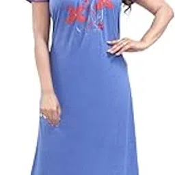 nightywala Women's Cotton Floral Maxi Nighty-picture-33