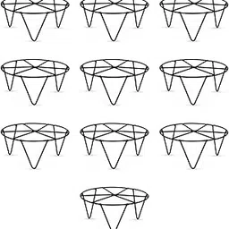 BonKaso Round Stackable Black Plant Stand Pack of 10 Durable Metal Plant Holders for Indoor & Outdoor Use Space-Saving, Stylish Design Planter Stands for Home, Garden, Balcony, Terrace-image-93