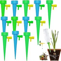 Drip Irrigation kit for Home Garden plants, Self-Watering Spikes, Automatic Plant Water Devices For Plant with Slow Release Control Tap Valve Switch Drip Water Irrigation, Pack of 12-image-20