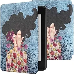 SwooK Classic Printed Magnetic Flip Cover Case for 6.8" Kindle Paperwhite 11 11th Generation 2021 / Kindle Paperwhite Signature Edition Soft Back Flip Cover Case (Tumblr)-image-59