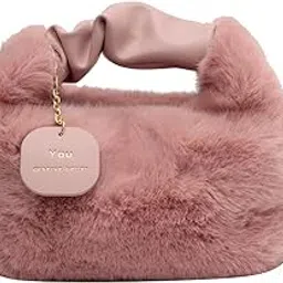 santorini Fury Fur Sling bag for women Latest | Soft Fur Hand & Crossbody bag For woman with Strap and Zippered Compartment.-picture-22