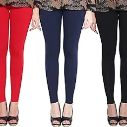 Premium_Cotton Lycra_Ankle Length Leggings_For Women/Girls/Ladies_Combo Pack of 3_(Red, Navy Blue & Black)-image-50