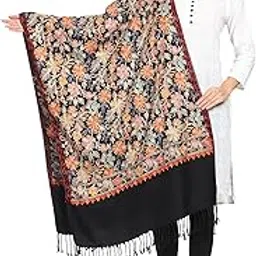 swi with label Women's Kashmiri Aari Embroidered Wool Stole-picture-31