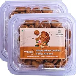 100% Whole Grain Coffee Almond Cookies | Refined Sugar-Free | Eggless | No Maida | No Preservatives | Fibre Rich - 360g-picture-69