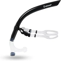 AIRAVAT Front Snorkel Tuna, Dry Snorkel, Dive Mask Easy-Breath Free Diving Snorkel for Snorkeling Scuba Diving Freediving Swimming, with Top Dry Valve (Black)-picture-23