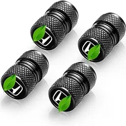 Greenworld Premium Black Metal Car Tyre Valve Caps Featuring Car Logo Emblems - Durable, Stylish, and Universal Wheel Accessories (Hond-AA)-image-4