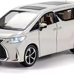 SR TOYS 1:24 Lexus LM300 Alloy Pull Back Metal Model car Collectible Toy Car with Light and Sound Toy Vehicle Door Can be Opened (White)-image-1