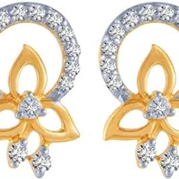 p.c. chandra jewellers 18k (750) Yellow Gold and Diamond Stud Earrings for Women-picture-37