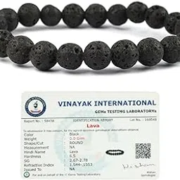 Certified Lava Bracelet Crystal Bracelet Round Beads 8 Mm Stone Bracelet For Reiki Healing And Crystal Healing Stones Bracelet For Unisex Adult (Color : Black)-image-2