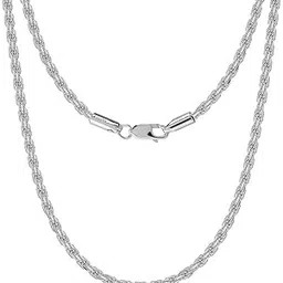 nora nico Men's Women's 925 Sterling Silver BIS Hallmarked Italian Diamond-Cut Braided Rope Chain Necklace 24 Inches-picture-49