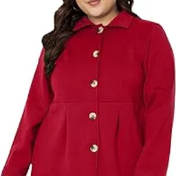 brinns Woman Plus Size Notched Collar Hip Length Fleece Overcoat-picture-55