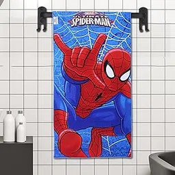Heart Home Marvel Spiderman Kids Bath Towel|Soft Cotton Towel for Kids|Sides Stitched Baby Towel|400 GSM Toddler Bath Towel|24x48 Inch (Red)-picture-61