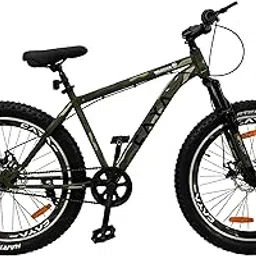 CAYA Warrior Cycle for Men and Women 26T with Semi Fat 3 Inch Tyre/Mountains Bike with Dual Disc Brakes & Suspension Tyre 26" Inch/MTB Unisex Bicycle with Triple Alloy Rims for Adults - (Green)-image-55