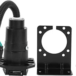 Trailer Adapter Plug, US Type 6-24V 4 Pin to 7 Pin Trailer Adapter Plug with Mounting Bracket Trailer Wiring Adapter Connector Kit for Commercial Vehicle Semi Trailer RV-image-22