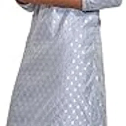Men's Silk Blend Kurta with Embroidered Mandarin Collar and Cream Pant-Style Pyjama – Ethnic Wear for Festive Occasions-image-40