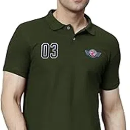 hushbucks Mens Solid Polo Neck Half Sleeve Tshirt-HB021-OLIVE-picture-30