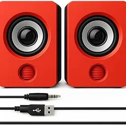 Fire turtle 6W Powered PC Speakers with USB and 3.5mm AUX Connection 6 W Laptop/Desktop Speaker CS-802-Red(Red, 2.1 Channel)-picture-27