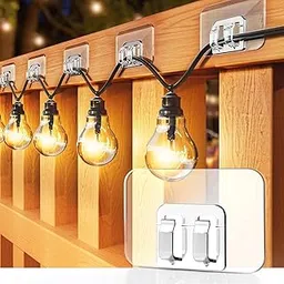 BRYFER Hooks for Outdoor String Lights Clips, Heavy Duty Cable Clips for Hanging Christmas Lighting, with Waterproof Adhesive Hooks for Outdoor String Lights, USB Cable(Pack of 10)-picture-16