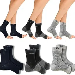 Ecosync Open Toe Bamboo Cotton Neuropathy Compression Socks - 3-Pack Combo (Black + Black + Speckled White) - Moisture-Wicking, Breathable, Diabetic & Pain Relief, Soft,Seamless,Eco-Friendly, Unisex-picture-35