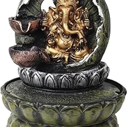 Ganesha Water Fountain with LED Light for Home Decor - Tabletop Indoor/Waterfall Fountain (Multicolor)-image-21