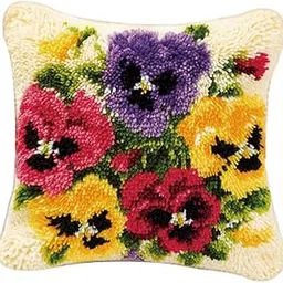 bnf®Latch Hook Kits Pillow Case Cushion Cover Making Kit 17x17 Colorful Flowers|Crafts | Needlecrafts & Yarn |1 Set Latch Hook Kits-picture-15
