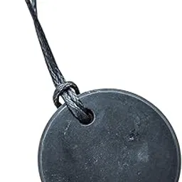 karelian heritage Shungite Stone Necklace | Round Shungite Pendant Amulet | Authentic Shungite Jewelry | Shungite Protection Necklace Shield | Crystal Healing Necklace for Meditation-picture-23