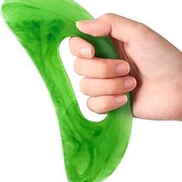 Gua Sha Massager with Handle (Plastic) Larger Guasha Scraping Tool for Back Neck Face Leg Massage Tool, Lymphatic Drainage Cellulite, Green-picture-55