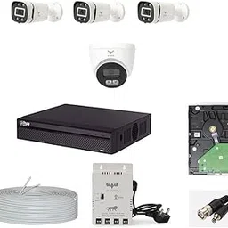 JK Vision 2.4MP ColorVu CCTV Camera System for Home, Office, School (3 Bullet, 1 Dome, 1TB Hard Disk, 4 Channel Power Supply, DVR, 90Mtr Cable, BNC/DC)-picture-65