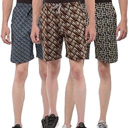 dollar Mens Casual Cotton Bermuda Printed Assorted Any Print Shorts (Pack of 3)-picture-0