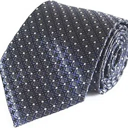 don giovani Men's Woven Jacquard Neck Tie with Square Prints and Dots (Burgundy Maroon, Navy Blue-picture-15