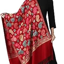 swi with label Women's Kashmiri Aari Embroidered Wool Stole-picture-15