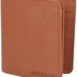 vinsage Artificial Leather Brown Wallet for Men I Handcrafted I 6 Credit/Debit Card Slots I 2 Currency Compartments I 1 Transparent ID Window-picture-17