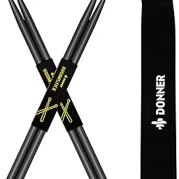 Donner Black Drum Sticks 5A Classic Maple Wood Drumstick 2 Pair with Carrying Bag-image-71