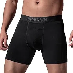 damensch Men's Regular Fit Supima Printed Cotton Boxer Brief Pack of 1, Underwear for Man Combo, H Shape Underwear for Men-Jet Black-S-picture-54